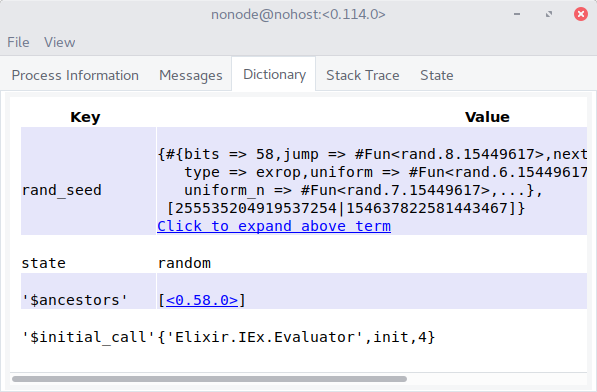 observer inspecting IEx dictionary